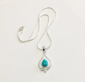 Ornate Teardrop Turquoise Pendant