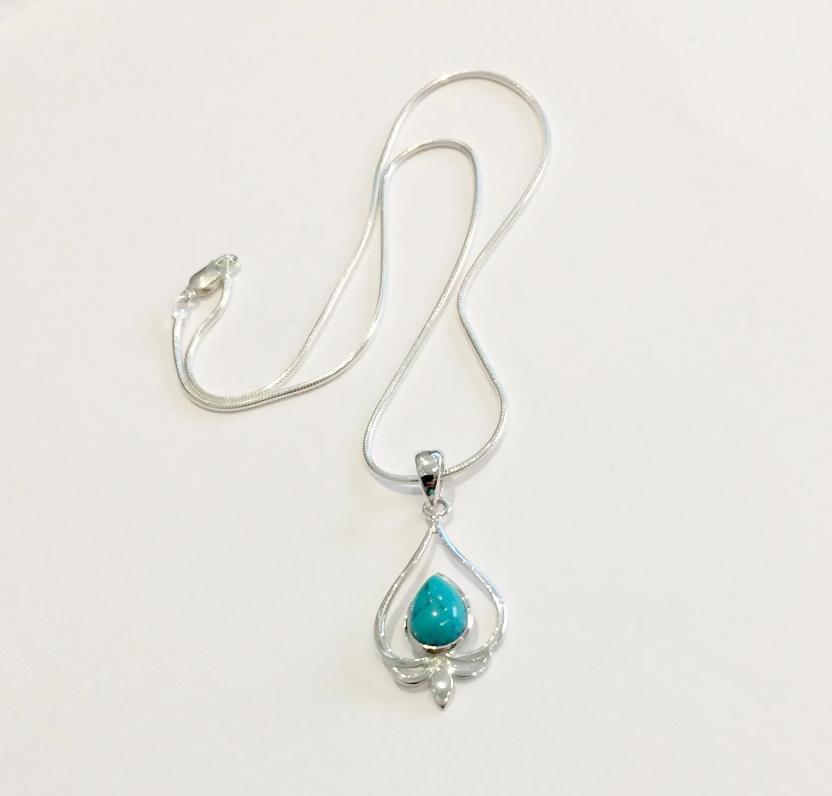 Ornate Teardrop Turquoise Pendant