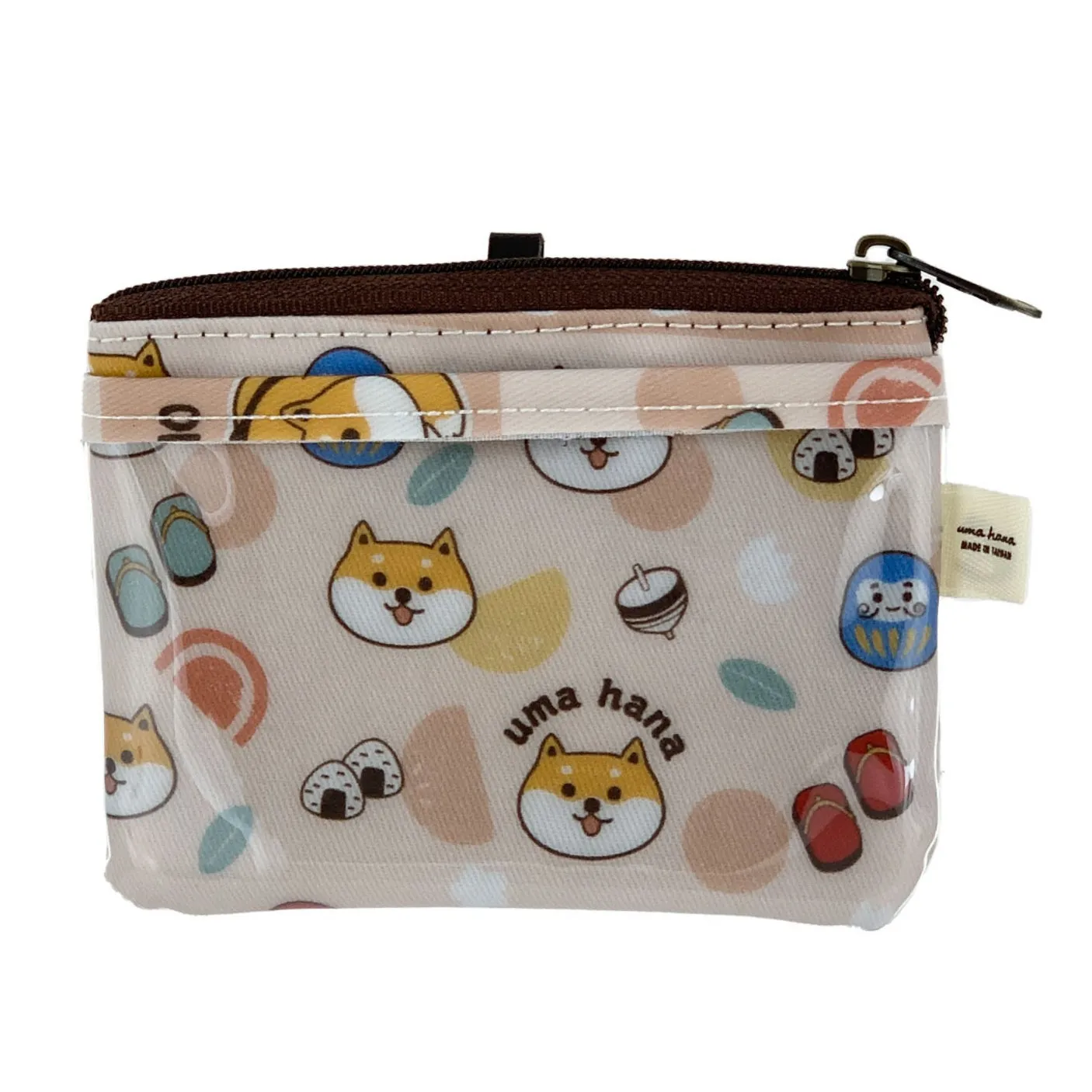 Peach Sumo Shiba Card & Coin Purse