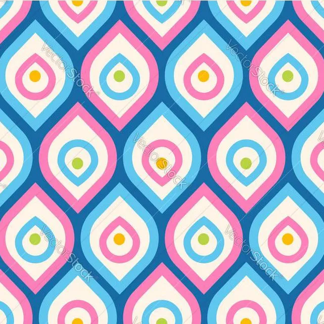 Peacock Style Pink & Blue Pattern