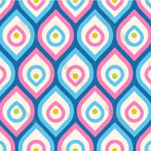 Peacock Style Pink & Blue Pattern