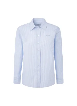 Pepe Jeans Camicia da donna a righe Lyra PL304703 563 azzurra con righe bianche