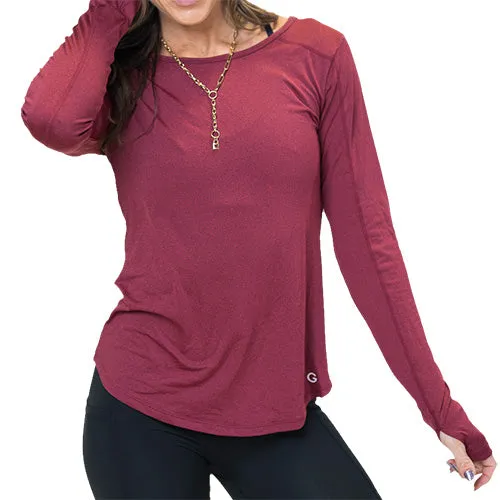 Performance Long Sleeve Shirt | Pomegranate