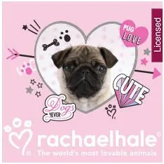 Personalised Rachael Hale Doodle Pug Black Purse