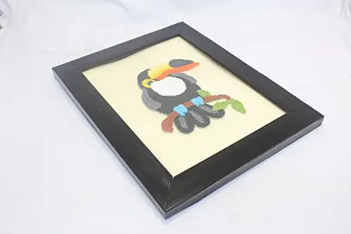 PH Artistic Creative Black wood Photo Frames amigurumi Crochet Bird Pattern074
