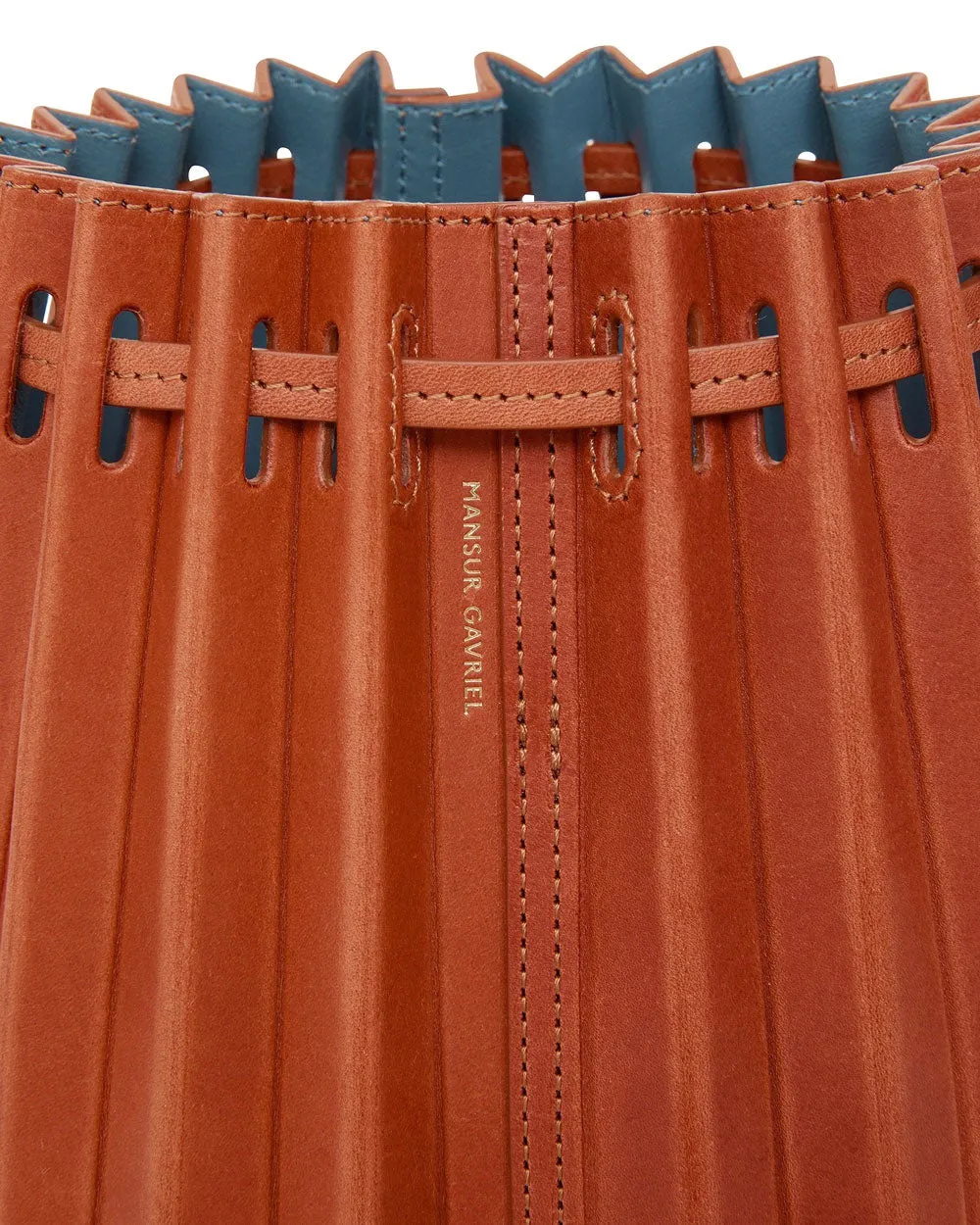 Pleated Bucket Bag in Brandy Avion