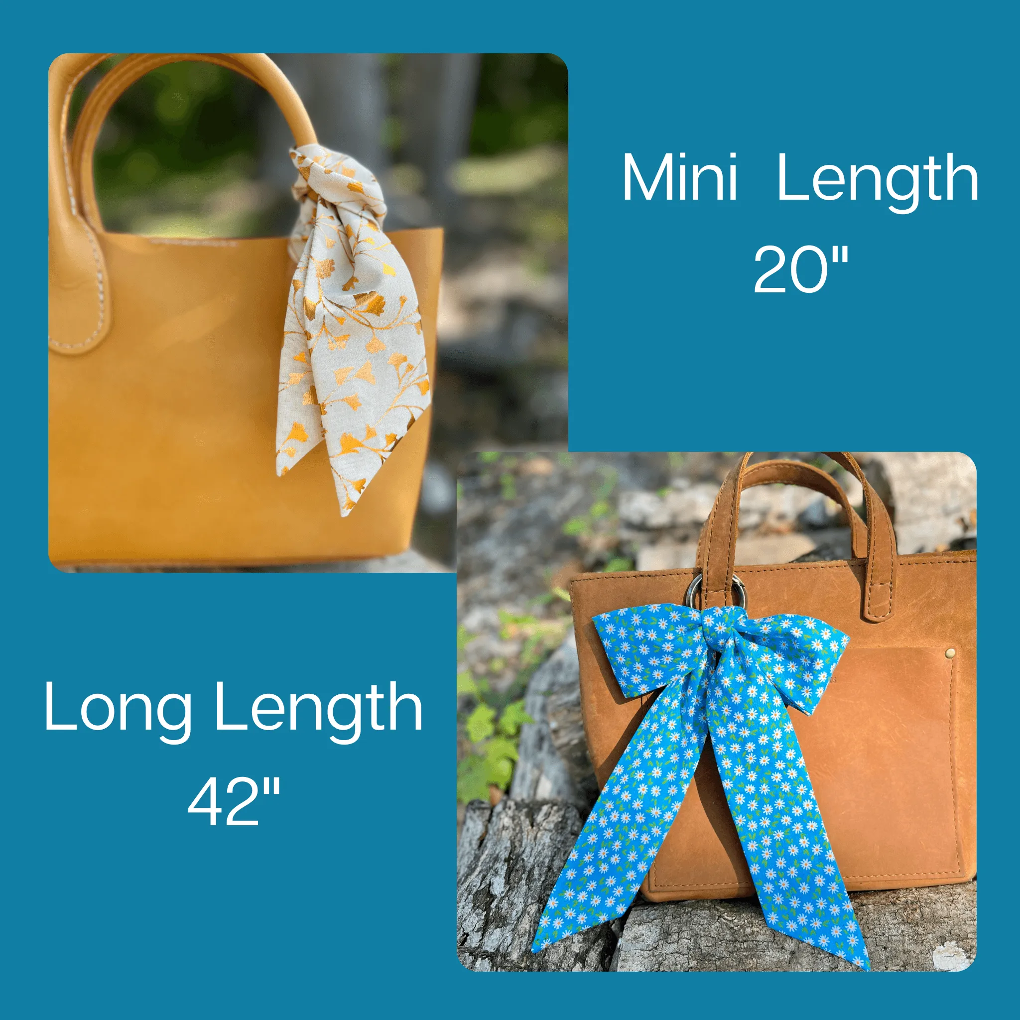 Purse Scarf - Retro Flowers Floral Scarf
