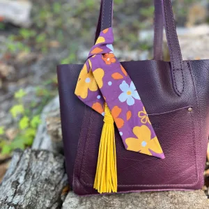 Purse Scarf - Retro Flowers Floral Scarf