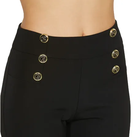 Relish pantalone casual NORY_B vita alta crop con bottoni RDA2307036004 1199 nero