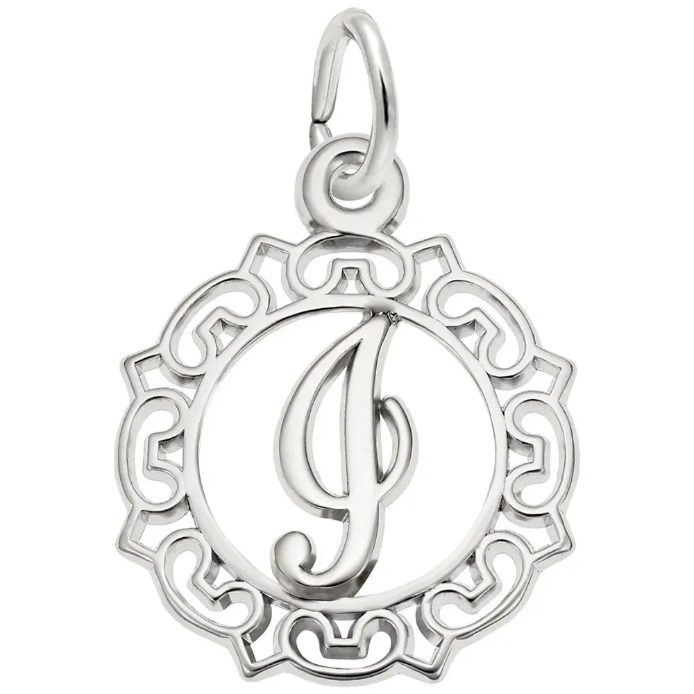 Rembrandt Charms - Ornate Script Initial I Charm - 0817-009