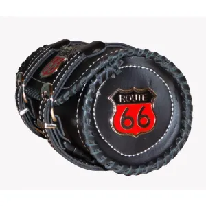Route 66 Leather Biker Tool Bag Motorcycle Rolls