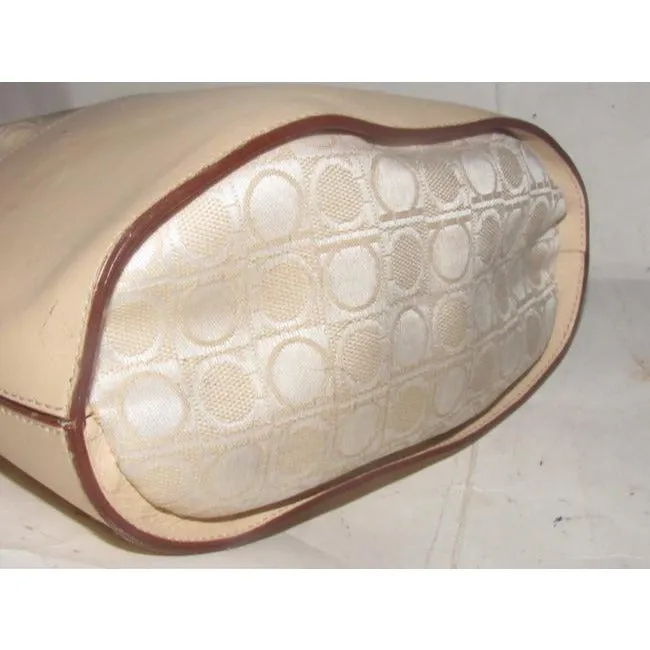 Salvatore Ferragamo Pursesdesigner Purses Blush Colored Gancini Print Canvas And Pale Pinknude Leath