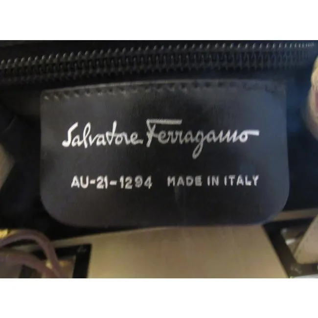 Salvatore Ferragamo Pursesdesigner Purses Blush Colored Gancini Print Canvas And Pale Pinknude Leath