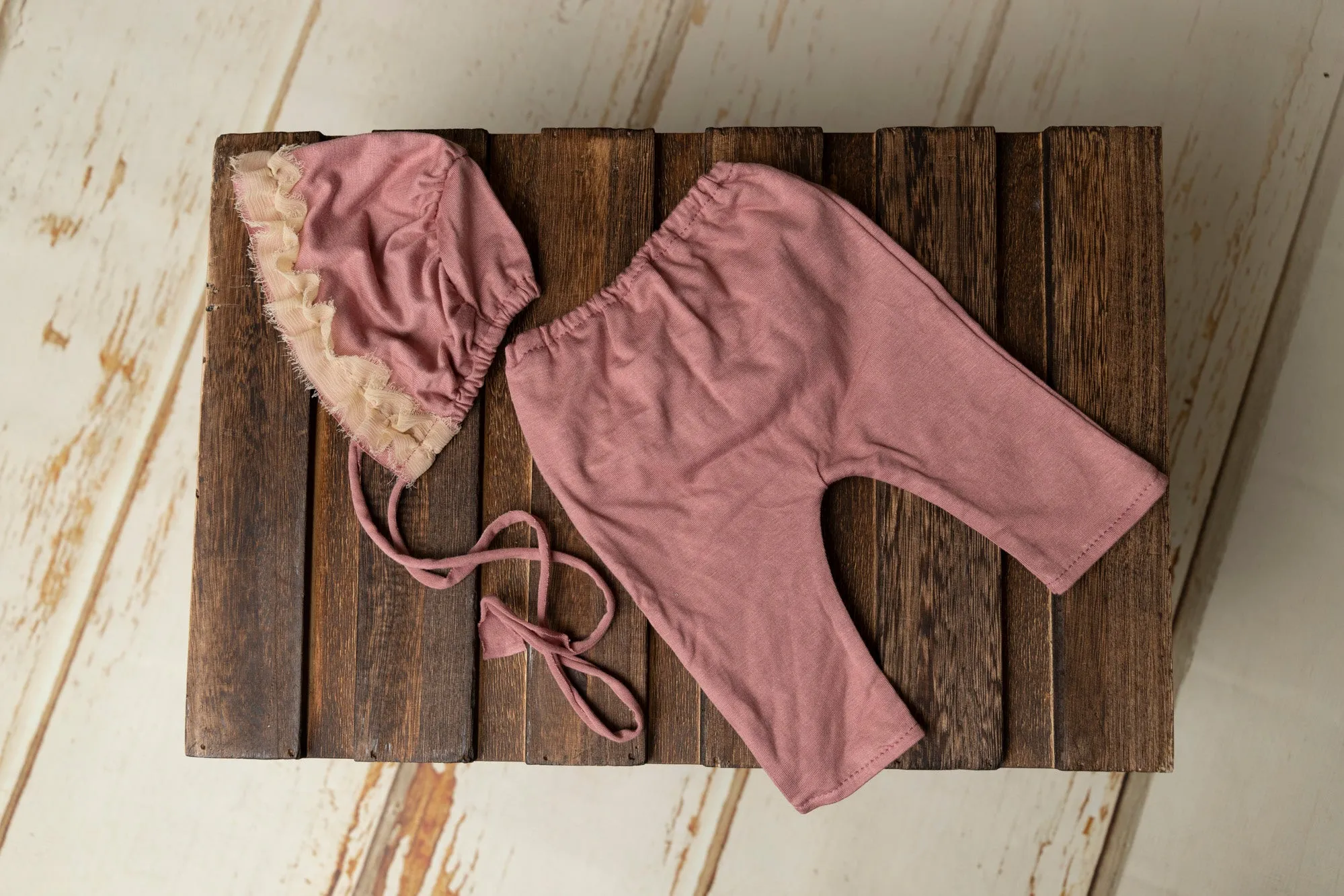 SET Basic Girl with Bonnet - Mauve