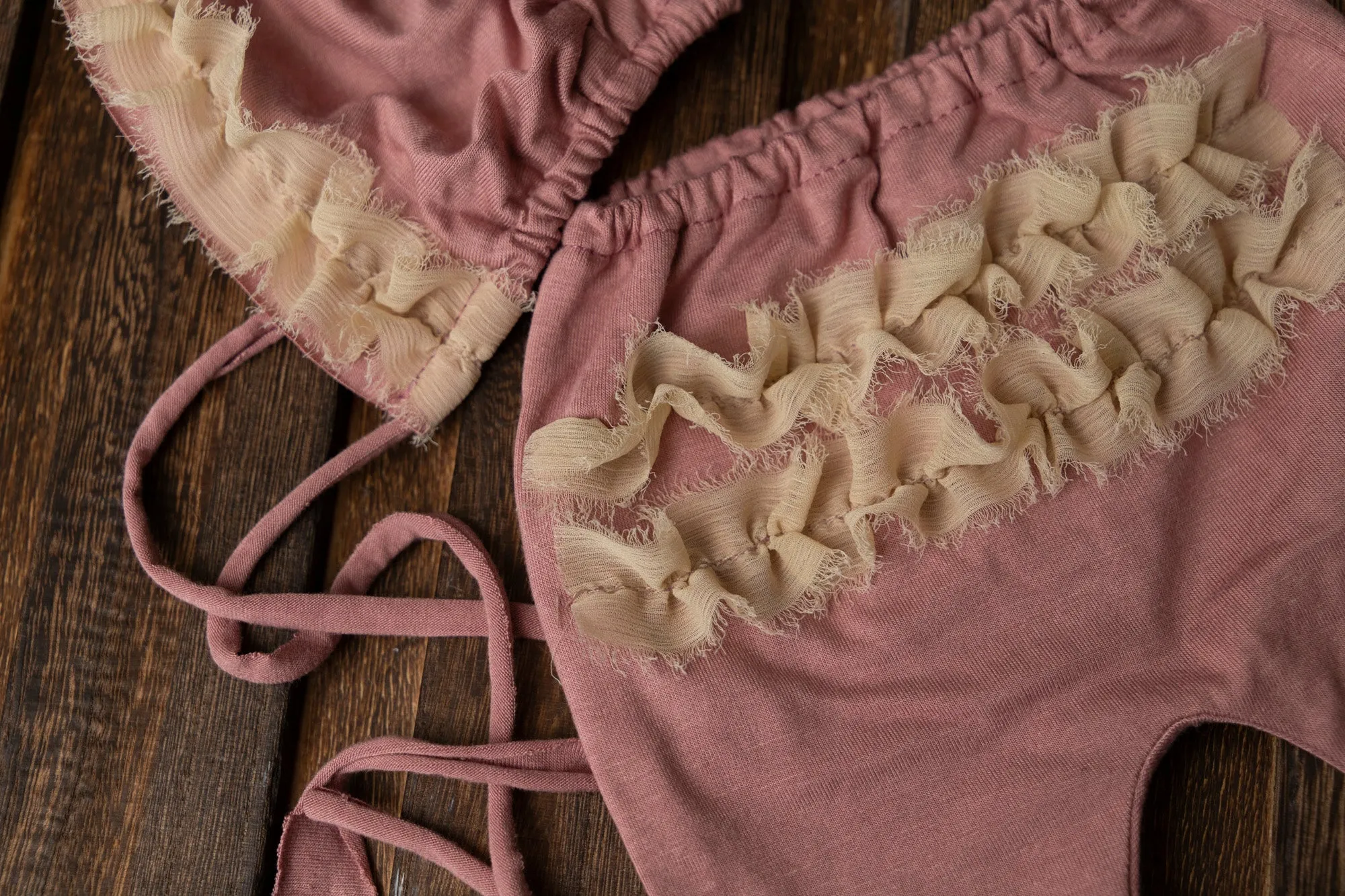 SET Basic Girl with Bonnet - Mauve