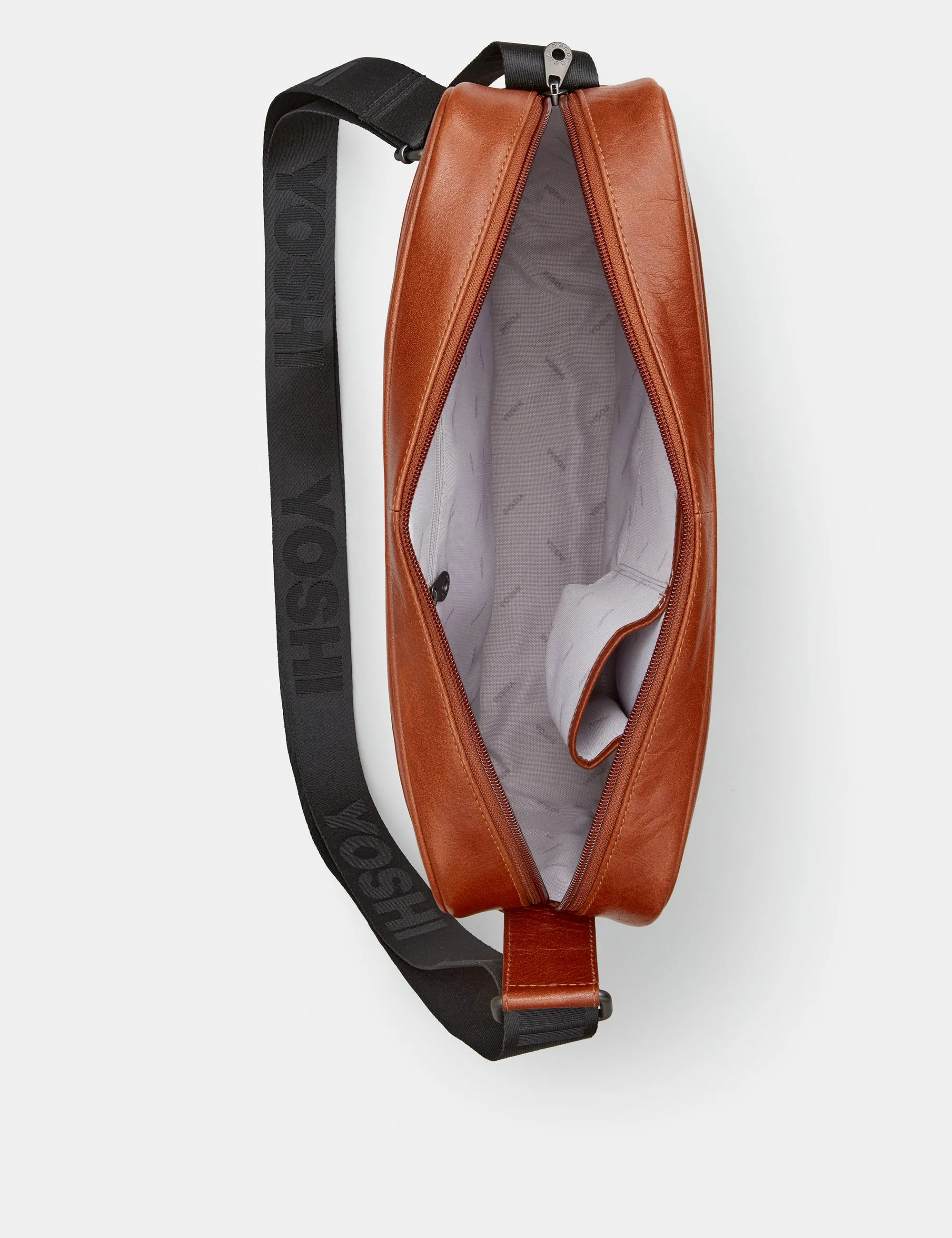Shakespeare Bookworm Brown Leather Messenger Bag