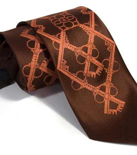 Skeleton Keys Silk Tie, Argyle print necktie