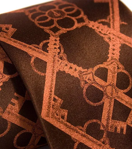 Skeleton Keys Silk Tie, Argyle print necktie