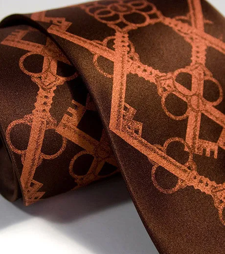 Skeleton Keys Silk Tie, Argyle print necktie