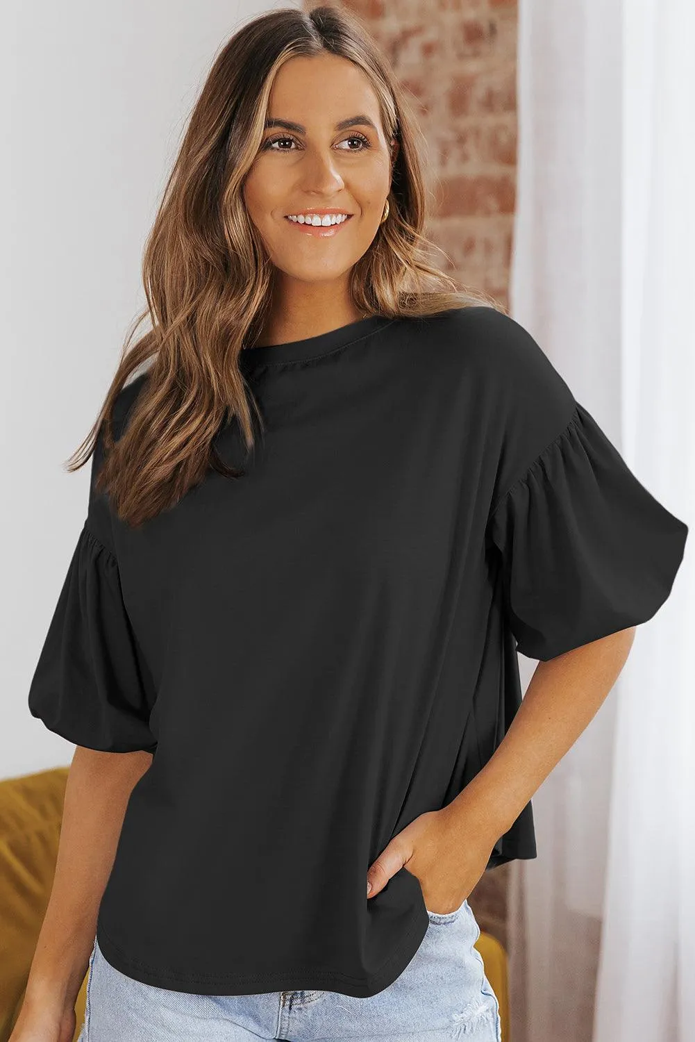Solid Color Casual Top
