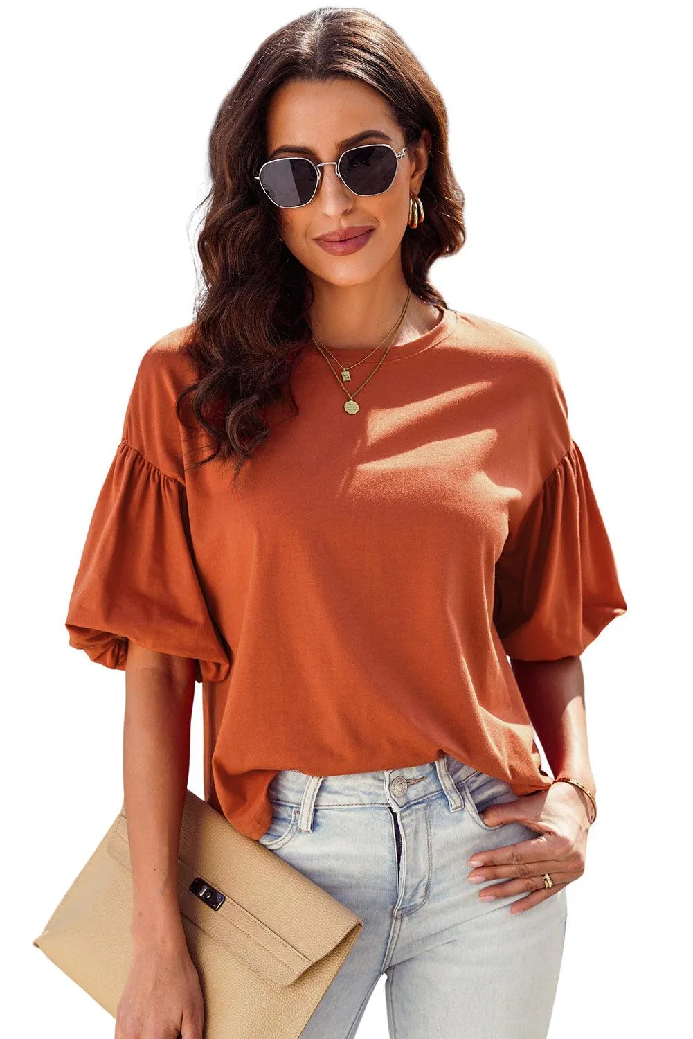 Solid Color Casual Top