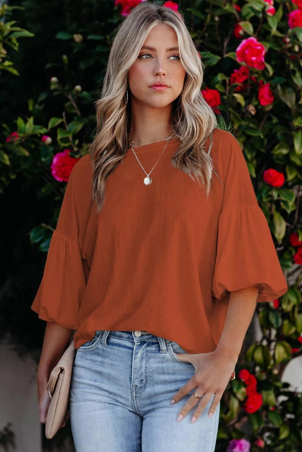 Solid Color Casual Top