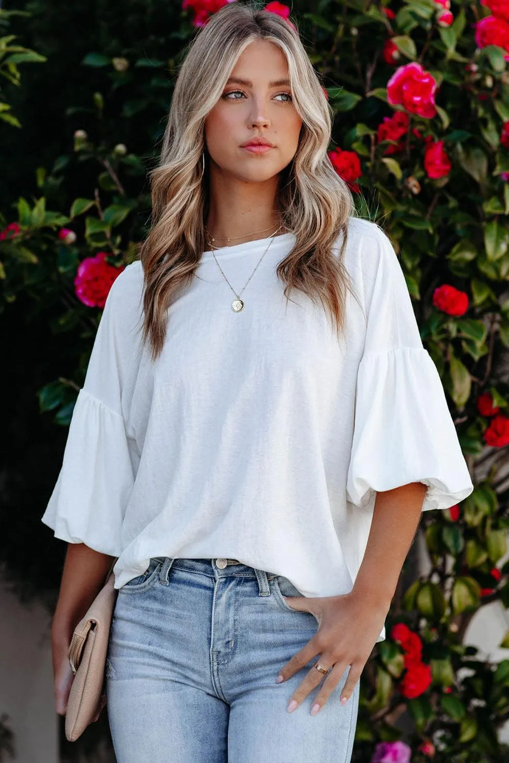 Solid Color Casual Top