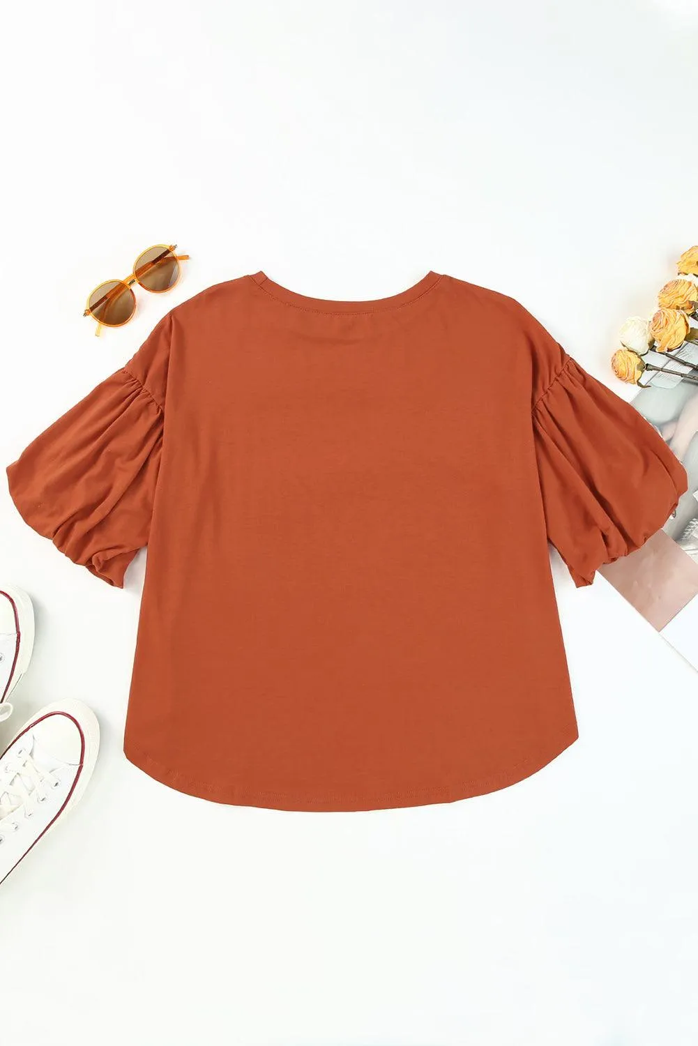 Solid Color Casual Top