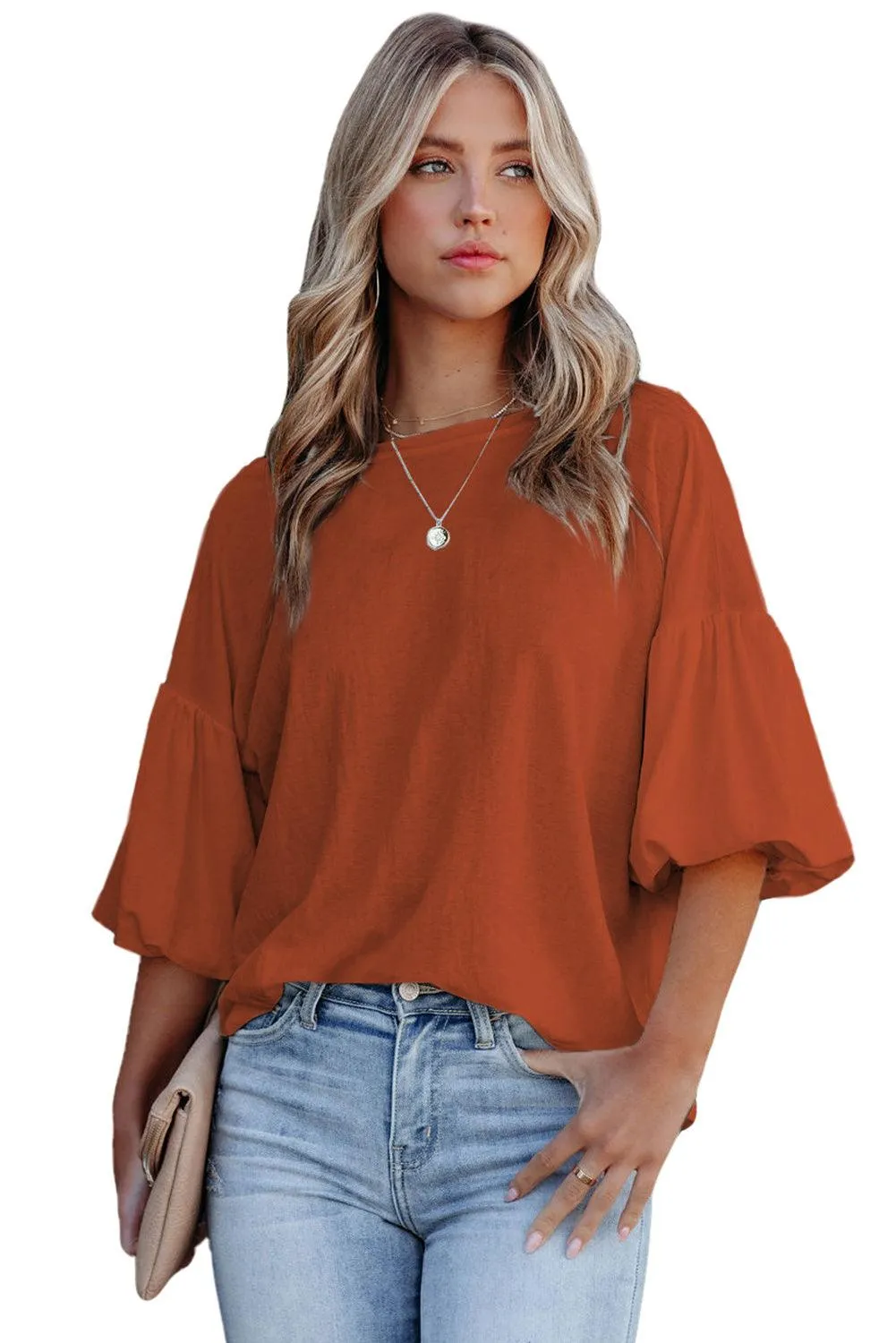 Solid Color Casual Top