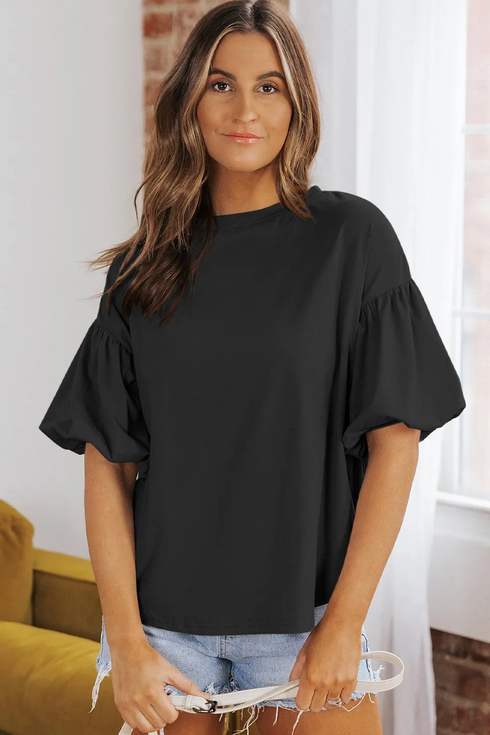 Solid Color Casual Top