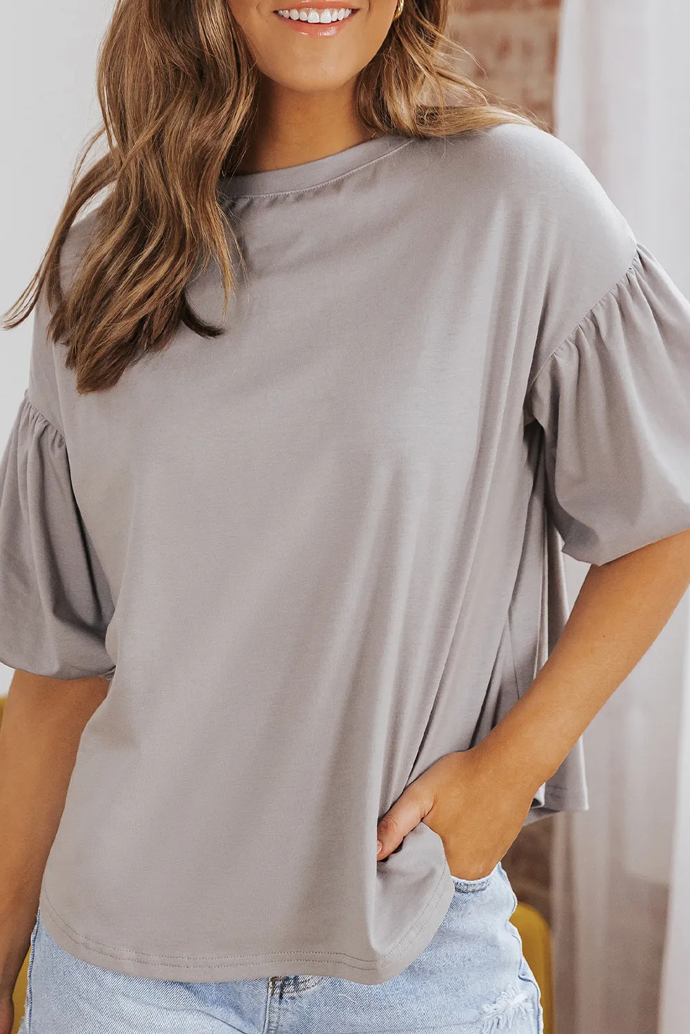 Solid Color Casual Top
