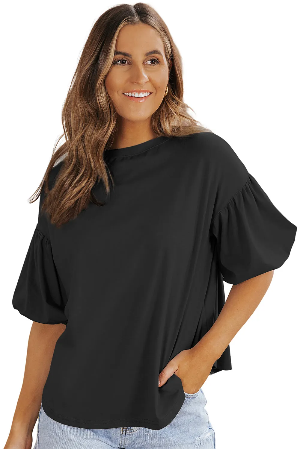 Solid Color Casual Top