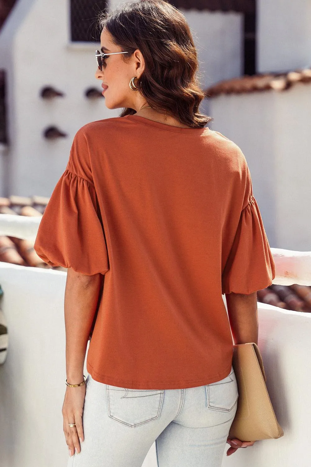 Solid Color Casual Top