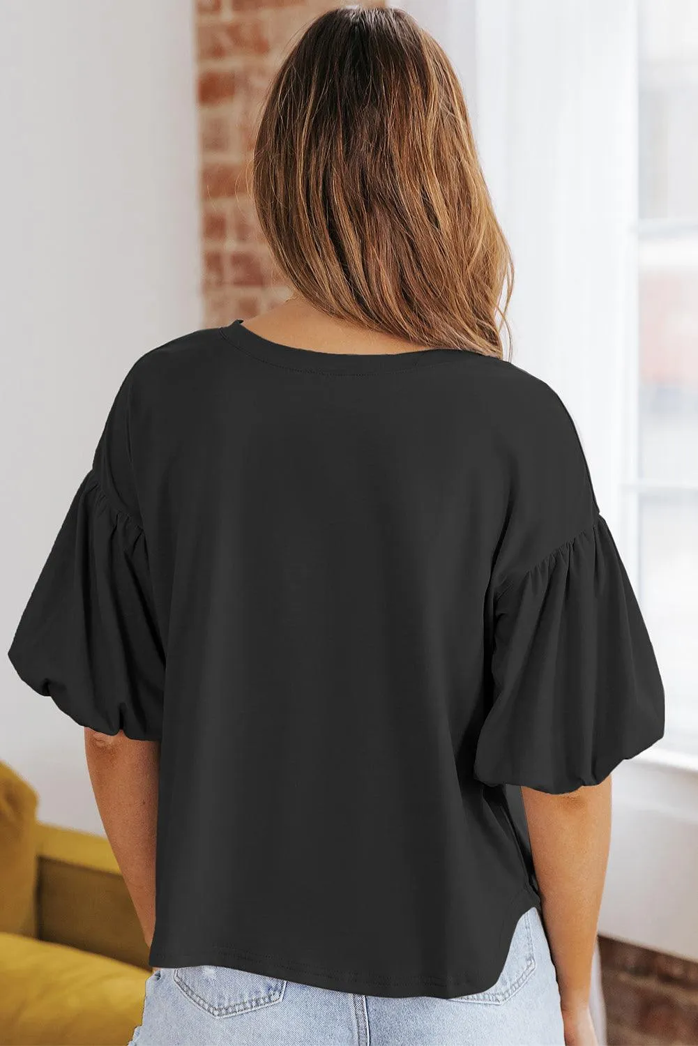 Solid Color Casual Top