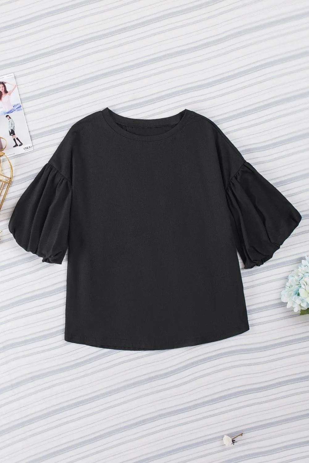 Solid Color Casual Top