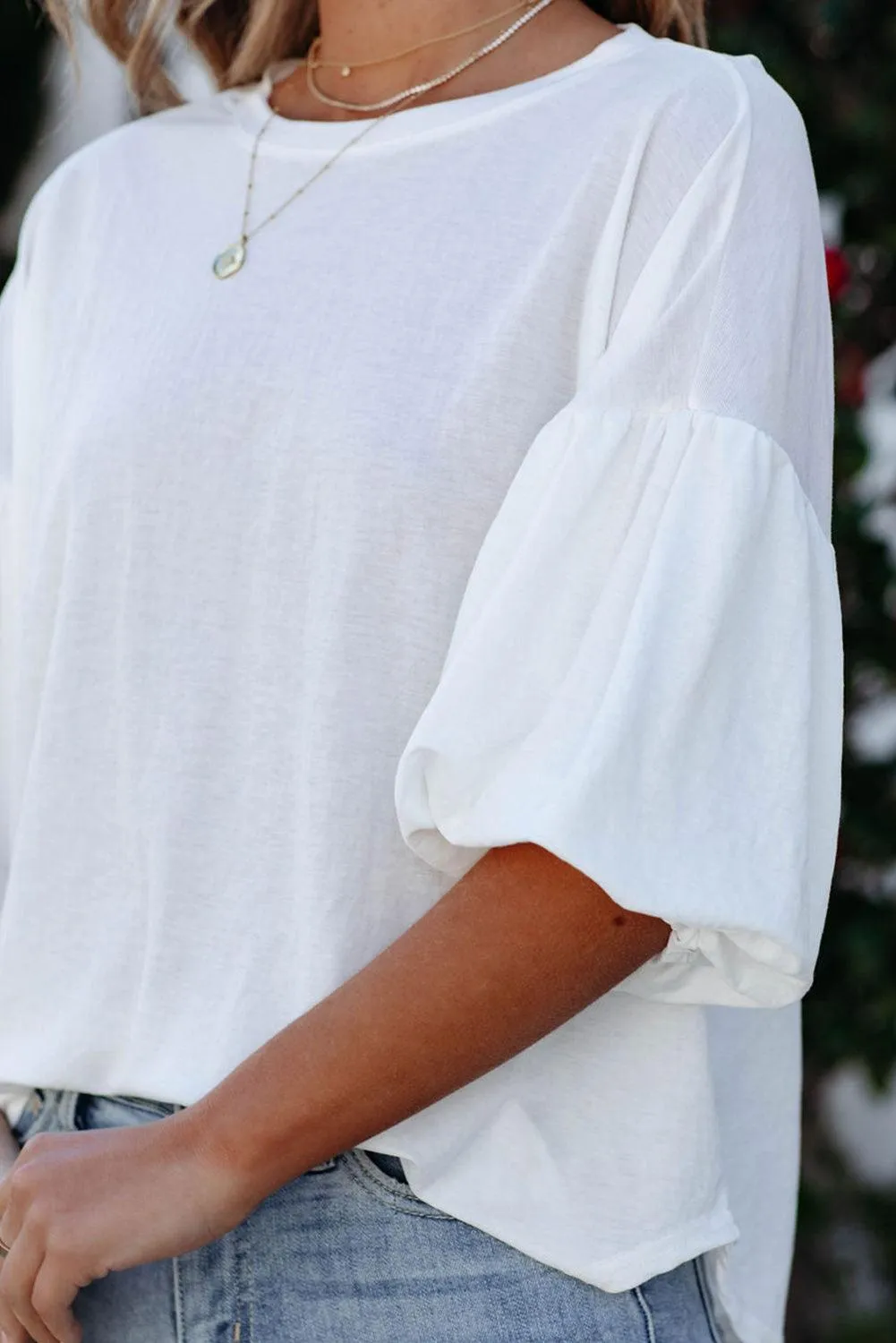 Solid Color Casual Top