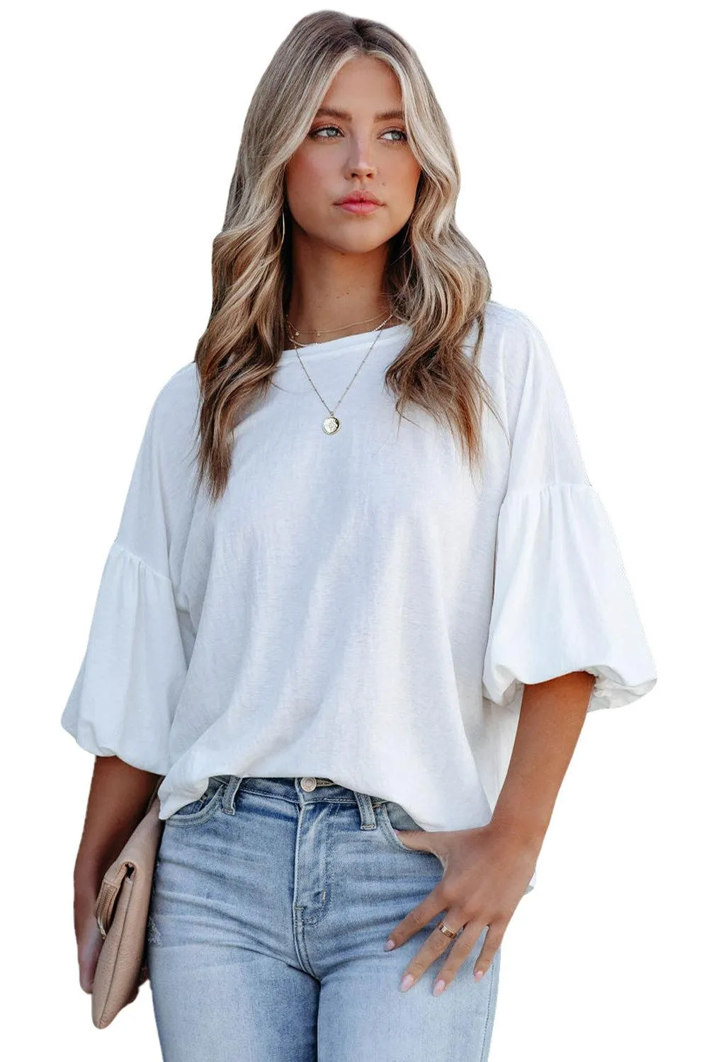 Solid Color Casual Top