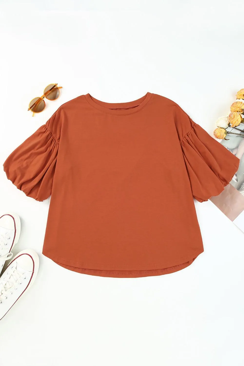 Solid Color Casual Top