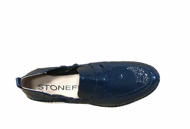 Stonefly scarpa casual in vernice da donna Elitte Lady 1 Naplack 213921 144 blu oceano