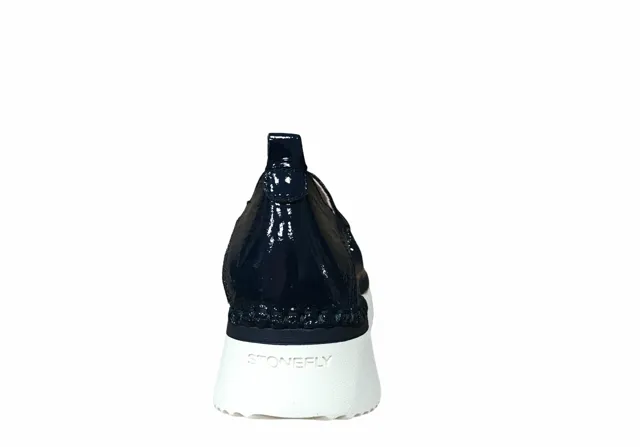 Stonefly scarpa casual in vernice da donna Elitte Lady 1 Naplack 213921 144 blu oceano