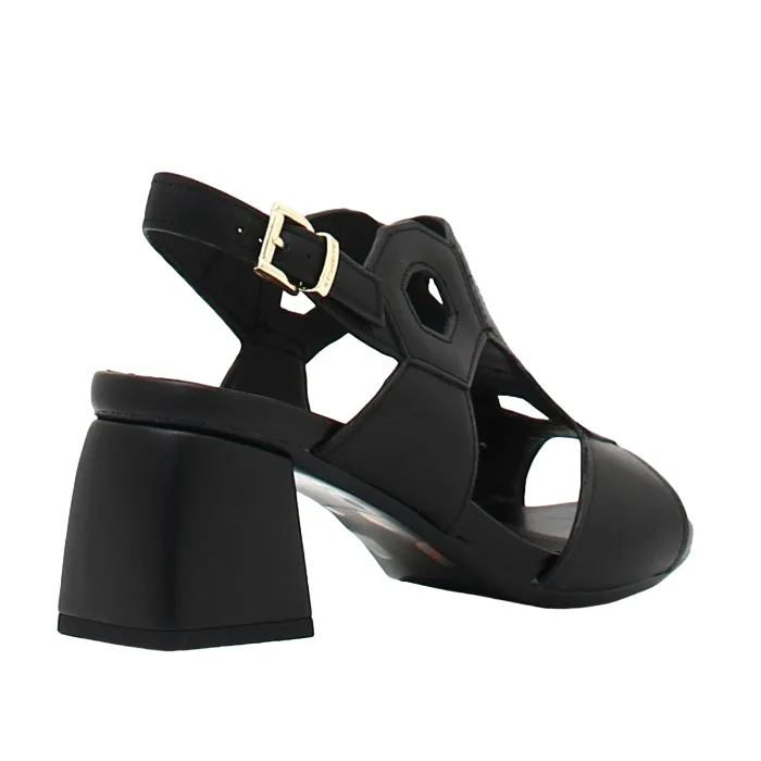 Stonefly scarpa da donna in pelle con tacco Jenny 7 217453 000 nero