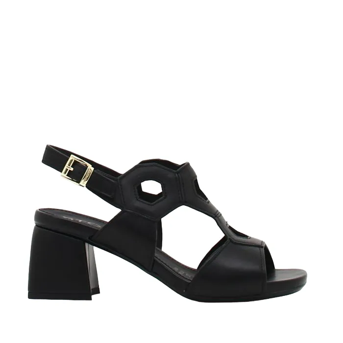 Stonefly scarpa da donna in pelle con tacco Jenny 7 217453 000 nero