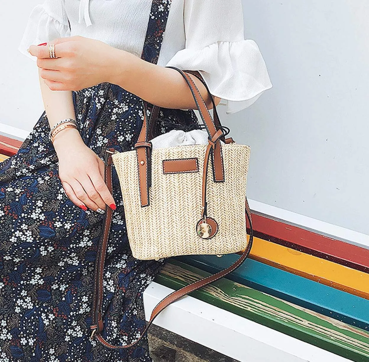 Straw Bucket Bag
