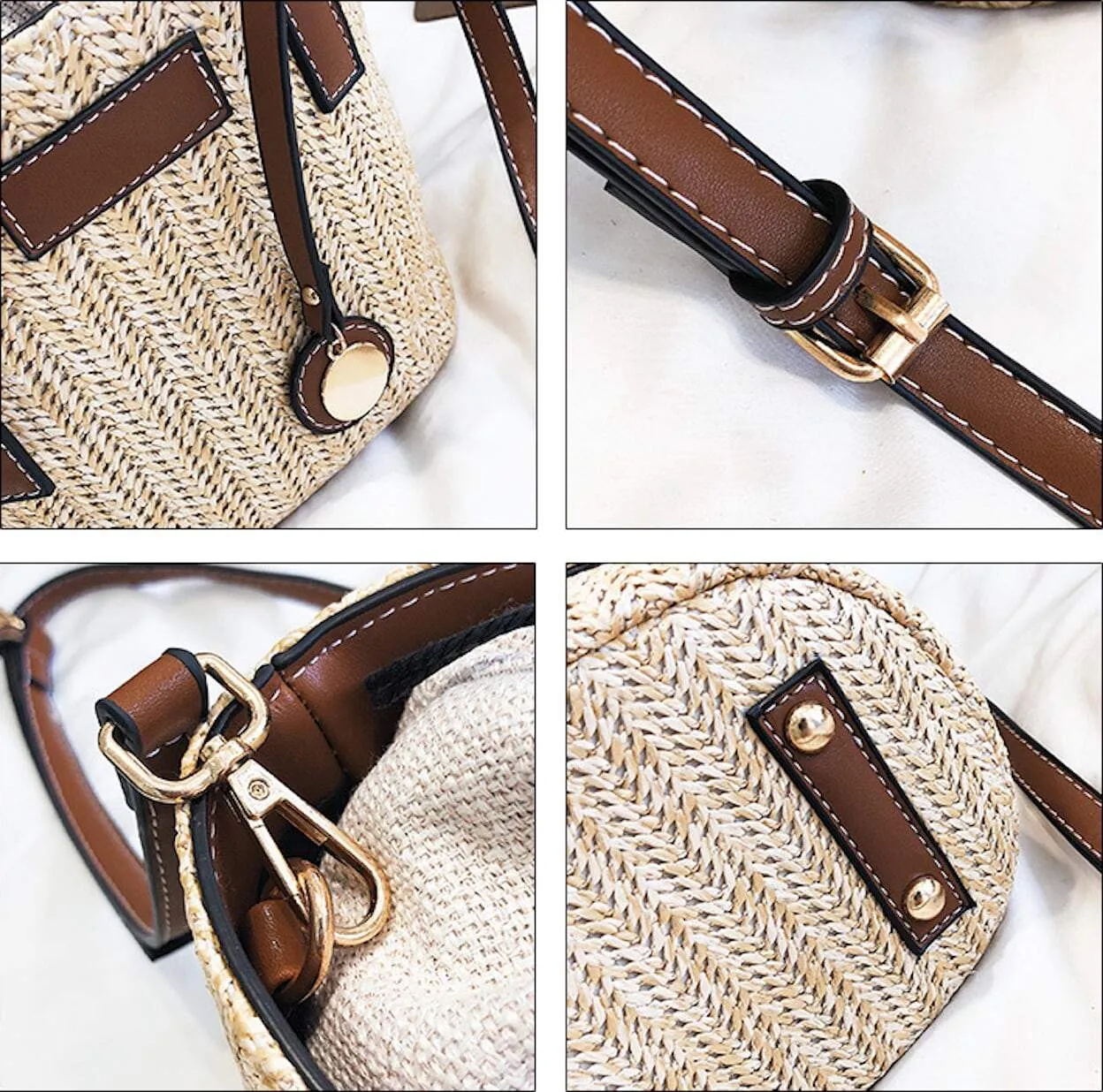 Straw Bucket Bag