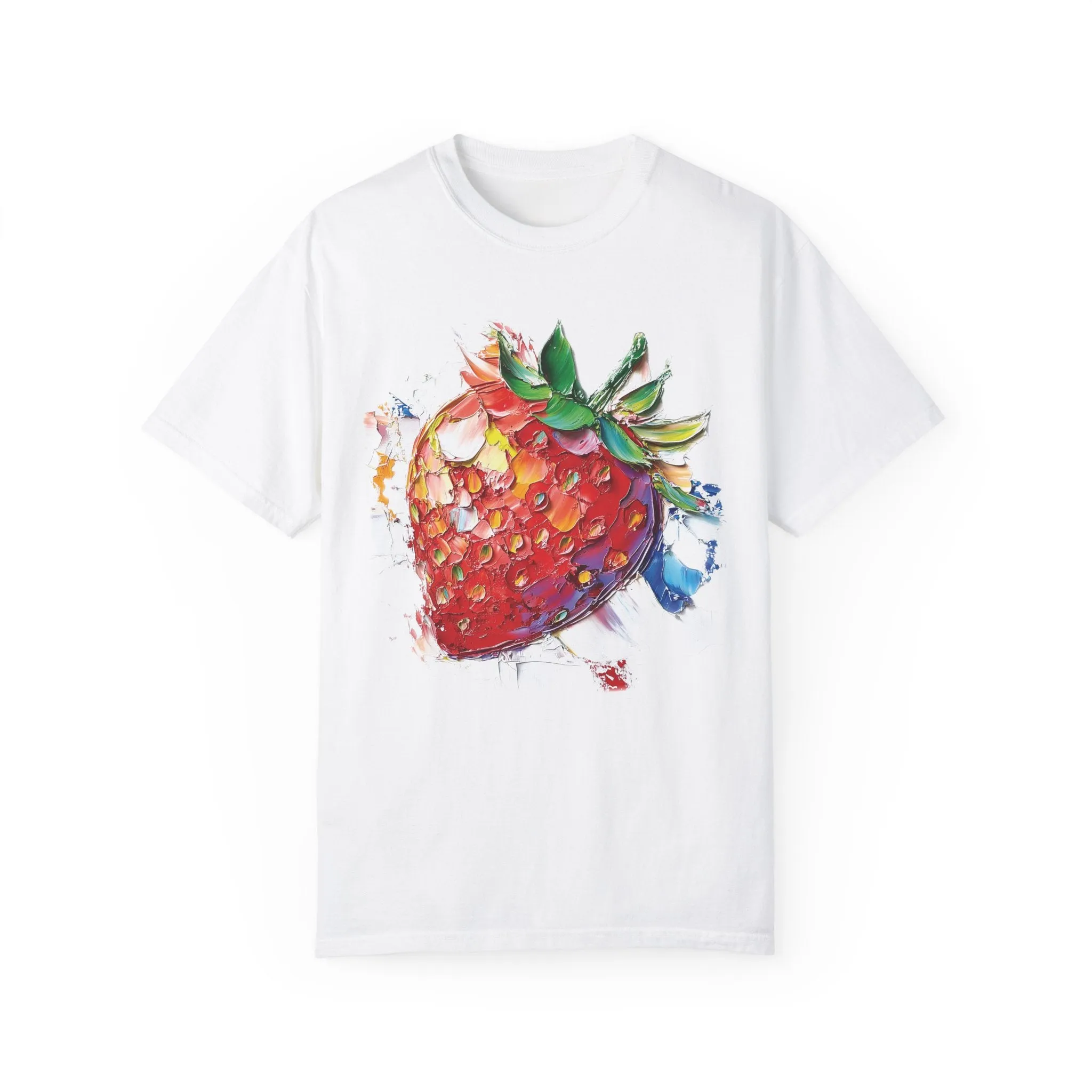 Strawberry Festival Sweatshirt, Modern Oil Painting Graphic, Pastel Colors, Unisex T-shirt, Fruit Art Tee, Festival Apparel