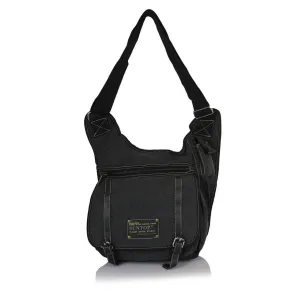 Suntop Men Black Cotton, Canvas Sling Bag(Black)