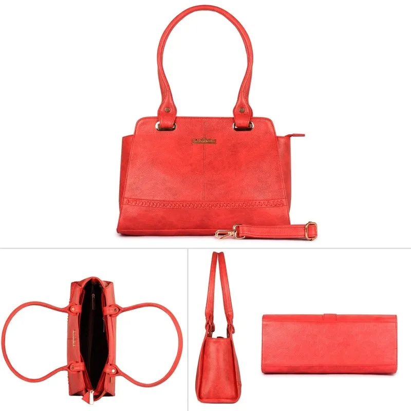 Synthetic Messenger Bag - Elegant Design, Spacious Interior | 3 Compartments | Imperial Red