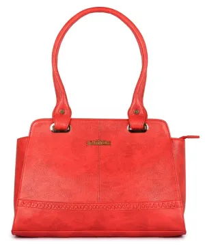 Synthetic Messenger Bag - Elegant Design, Spacious Interior | 3 Compartments | Imperial Red