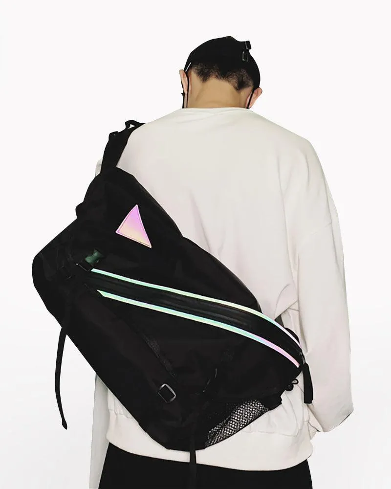 Techwear Large Reflective Messenger Bag