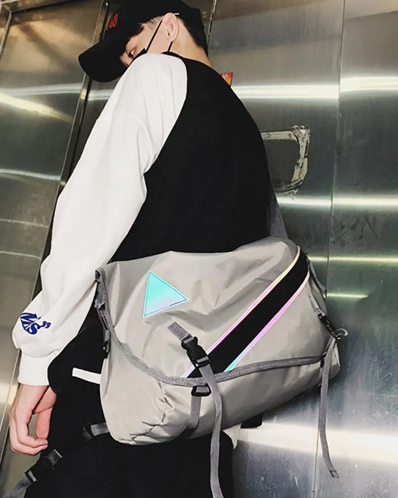 Techwear Large Reflective Messenger Bag